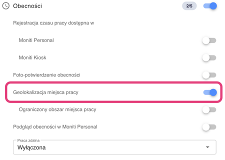 geolokalizacja miejsca pracy