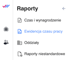 raport ewidencja czasu pracy